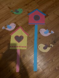 Domki dla ptaszków - dekoracja wiosenna xxl na drzwi