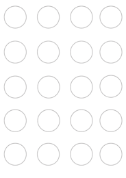 Kartka z 20 okręgami