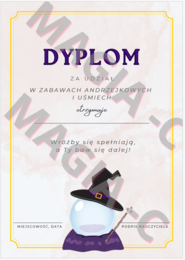 Andrzejki dyplom za udział w zabawach + girlanda