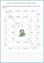 Działania na ułamkach dziesiętnych - droga do skarbu