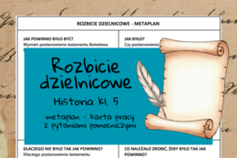 Rozbicie dzielnicowe Polski - karta pracy historia klasa 5