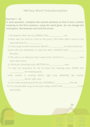 MATERIAŁY DO NAUKI JĘZYKA ANGIELSKIEGO! 📚🎉 Phrasal Verbs, sentence-based word formation, Key Word Transformation