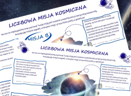 LICZBOWA MISJA KOSMICZNA - dziesiątkowy system pozycyjny, karta pracy, klasa 4-8, zapisywanie liczb, zadania tekstowe, zadania z treścią, egzamin ósmoklasisty