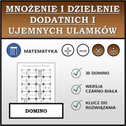 Domino - Mnożenie i dzielenie dodatnich i ujemnych ułamków | matematyka