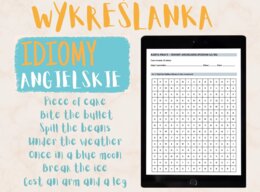 Wykreślanka - Najpopularniejsze Angielskie Idiomy poziom A2 – PDF do druku + Klucz Odpowiedzi