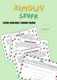 Stacje zadaniowe, mikołaj, boże narodzenie, szyfr, klasa 5, liczby naturalne i ułamki zwykłe