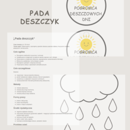 Scenariusz zajęć "Pada deszczyk"