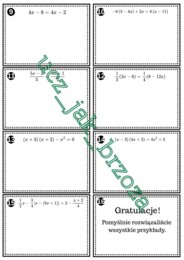 Rozwiązywanie równań, równania, klasa 7, praca w grupach, wyścigi rzędów