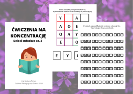ĆWICZENIA NA KONCENTRACJĘ – DZIECI MŁODSZE cz. 2