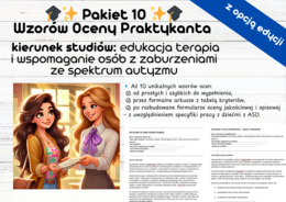 Pakiet 10 Wzorów Oceny Praktykanta kierunek studiów: edukacja terapia i wspomaganie osób z zaburzeniami ze spektrum autyzmu