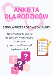 Szkoła przez różowe okulary - zabawna ankieta na zebranie z rodzicami!