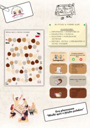 Gra planszowa z kartami "Wielki quiz o języku polskim" dla klas 4-8, Miesiąc Języka Ojczystego