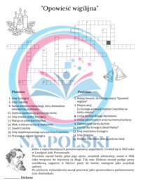 Opowieść wigilijna - krzyżówka oraz informacje o autorze