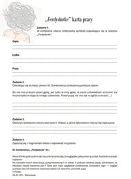 Karta pracy "Ferdydurke"