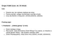 Europejski Dzień Mózgu - scenariusz zajęć dla 4,5,6latków/ przedszkole