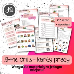 Materiały do Shine On! 3 Pakiet materiałów - Units 1 – 8 - karty pracy - wklejki/wycinanki