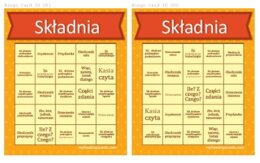Wypowiedzenia - składnia. Gra Bingo