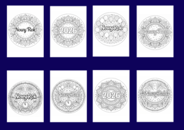 ✨ Noworoczne mandale do kolorowania – idealne na start Nowego Roku! ✨ - 12 szt.