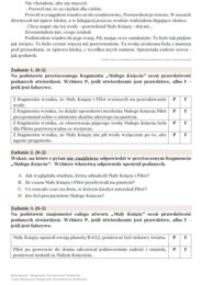 Arkusz egzaminacyjny "Mały Książę"