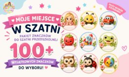 🎒 MOJE MIEJSCE W SZATNI – pakiet uroczych znaczków do szatni przedszkolnej! 🩷