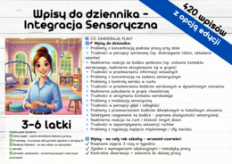 SI Integracja Sensoryczna Wpisy do dziennika z Integracji Sensorycznej - 3-6 latki gotowe ćwiczenia