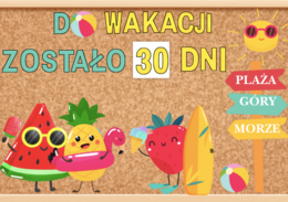 "Odliczamy do Wakacji – Dzień po Dniu!" Kolorowa gazetka, która każdego dnia przypomina dzieciom, ile jeszcze zostało do wakacji! 🎒☀️ Zestaw zawiera aż 68 stron do druku – cyfry do codziennej zmiany, wakacyjne dekoracje i urocze ilustracje owoców, słońca
