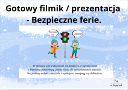 Bezpieczne ferie - gotowy film - lodowisko, zabawy na śniegu, kulig