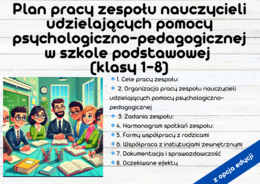 Plan Pracy Zespołu Nauczycieli Pomocy Psychologiczno-Pedagogicznej w klasach 1-8