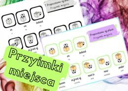 Przyimki miejsca - angielska wklejka do zeszytu - PLAKAT