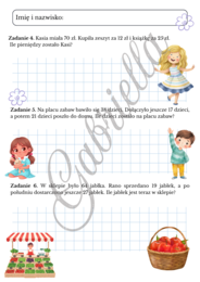 Karta pracy dodawanie i odejmowanie zadania tekstowe