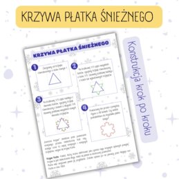 CIEKAWOSTKA - Krzywa Kocha - krzywa „płatka śniegu”. + instrukcja konstrukcji krzywej / FRAKTAL