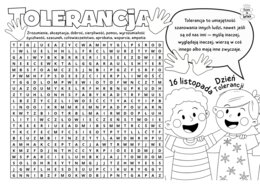 Dzień Tolerancji - karta pracy klasy 4-8