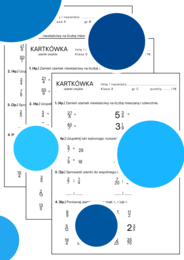 Kartkówka - ułamki zwykłe. Klasa 5