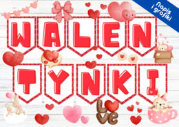 Walentynki - Napis - Girlanda - Dekoracje