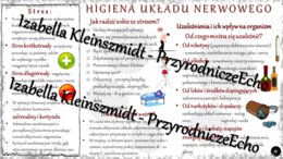 Sketchnotka - notatka „Higiena i choroby układu nerwowego” wykonana w power point do edycji. Biologia 7; „Regulacja nerwowo-hormonalna”