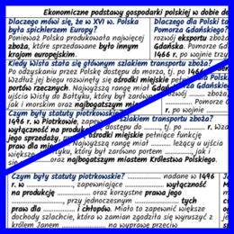 Ekonomiczne podstawy gospodarki polskiej w dobie demokracji szlacheckiej XV–XVI w. –notatki i karta pracy