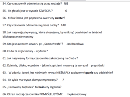 100 pytań z 4 klasy