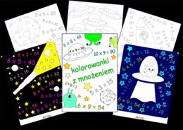 Kolorowanka matematyczna: mnożenie. Dzień tabliczki mnożenia, dzień matematyki.