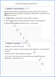 Wakacyjne zagadki matematyczne