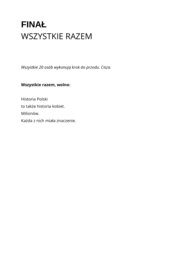 Scenariusz apelu - dzień kobiet, 20 polskich głosów