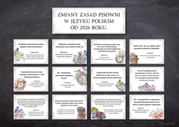 Zmiany zasad pisowni w języku polskim od 2026 roku - gazetka szkolna (plik PDF do druku)