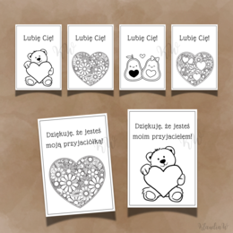 Walentynki - gotowy zestaw materiałów do druku (PDF)