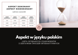 ASPEKT DOKONANY I NIEDOKONANY lista 48 par aspektowych + ćwiczenia online POLSKI DLA OBCOKRAJOWCÓW