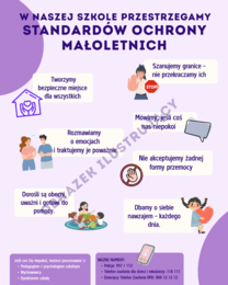 Standardy Ochrony Małoletnich w szkole – gotowy plakat i numery kontaktowe / Bezpieczna przestrzeń dla każdego