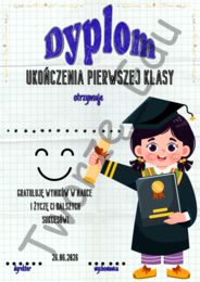 Dyplom ukończenia pierwszej klasy