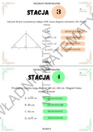 STACJE ZADANIOWE - TRÓJKĄTY PROSTOKĄTNE