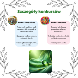Konkursy przyrodnicze. Konkurs fotograficzny. Konkurs plastyczny
