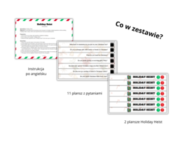 Holiday Heist - językowa gra, język angielski, pytania związane z Świętami Bożego Narodzenia, Christmas ESL questions, gra podobna do Kaboom!