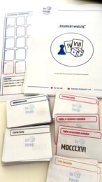 Gra planszowa "Rzymski wyścig" - gra do nauki/powtórki zapisu liczb w systemie rzymskim.