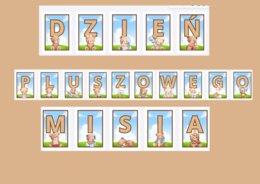 Girlanda na Dzień Pluszowego Misia – Urocze litery z misiami (Gotowy zestaw PDF)